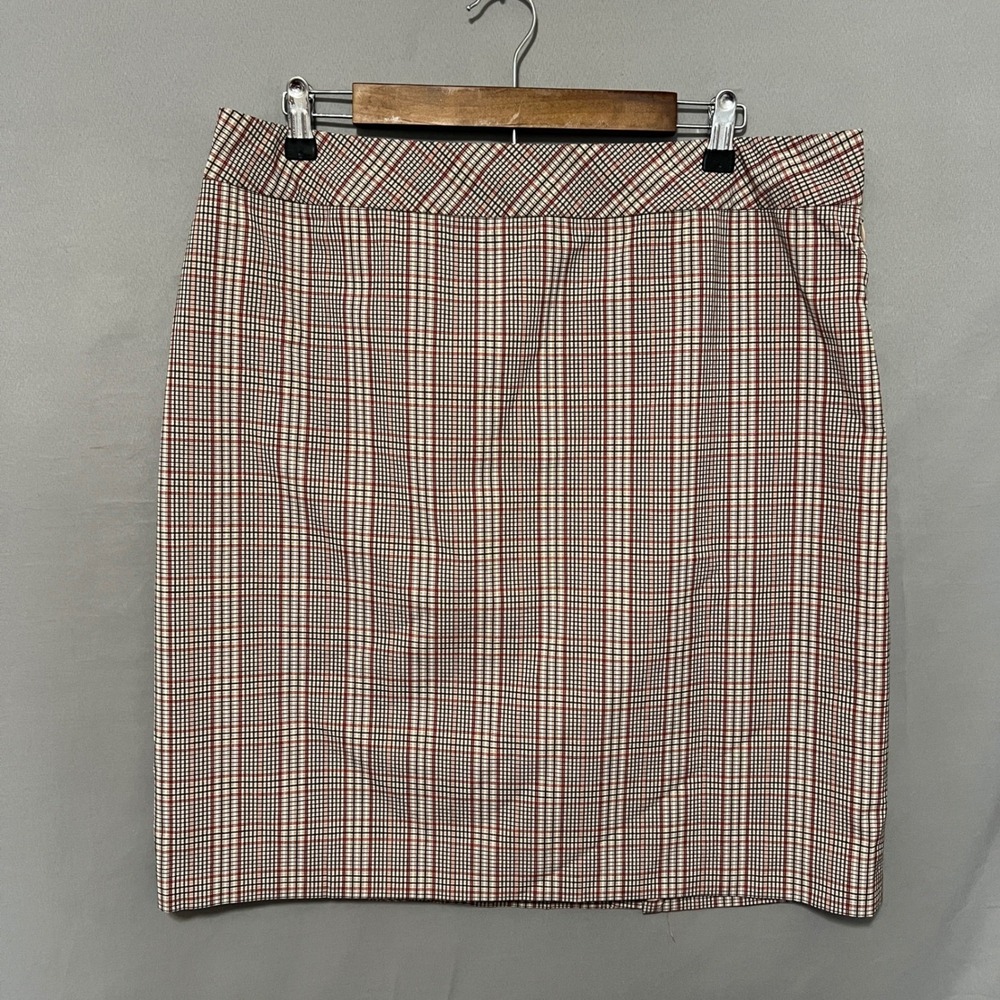 Jones Wear Plaid Pencil Skirt Stretch Classic Office Wear Academia Plus Size 16 - Picture 4 of 7
